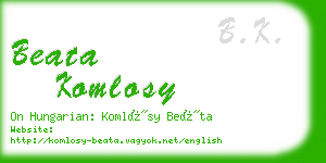 beata komlosy business card